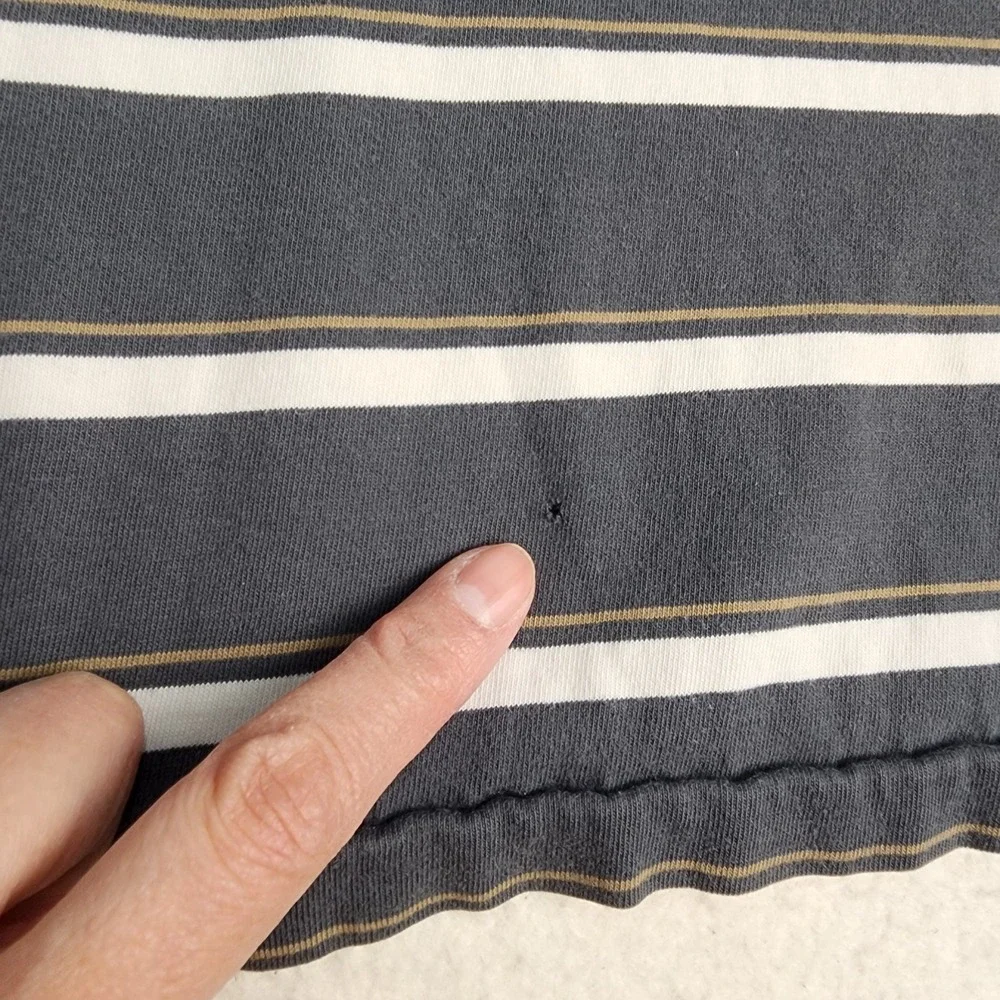 Polo Jeans Co Striped Polo Shirt Mens XXL Grey Vintage 90s Streetwear Golf Retro - Picture 9 of 10
